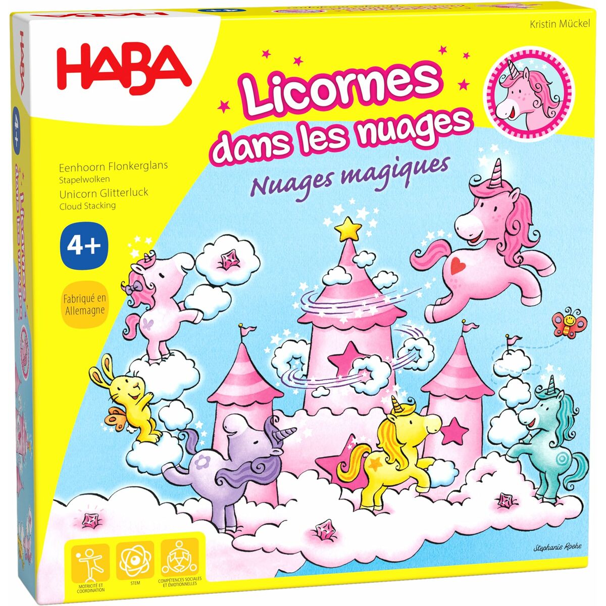 Joc de Masă HABA Unicorn Glitterluck Cloud Stacking - Jucarii si jocuri, Jocuri și accesorii