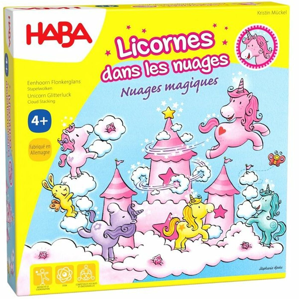 Joc de Masă HABA Unicorn Glitterluck Cloud Stacking - Jucarii si jocuri, Jocuri și accesorii