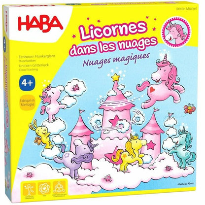 Joc de Masă HABA Unicorn Glitterluck Cloud Stacking - Jucarii si jocuri, Jocuri și accesorii