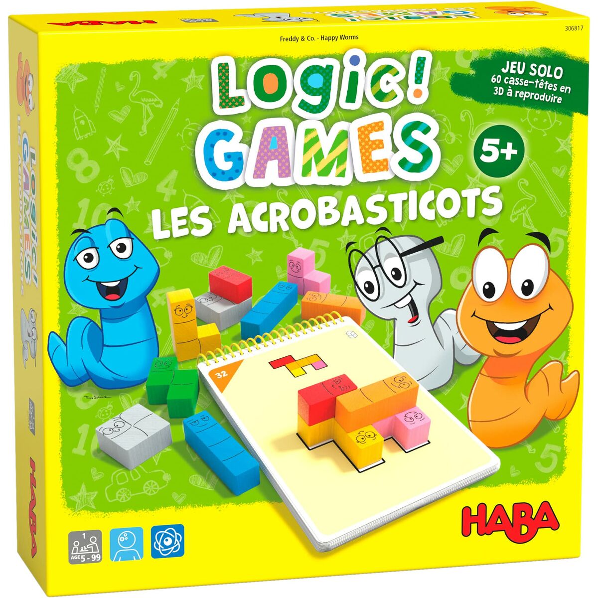 Joc de Masă HABA Logic Games - Happy Worms - Jucarii si jocuri, Jocuri și accesorii