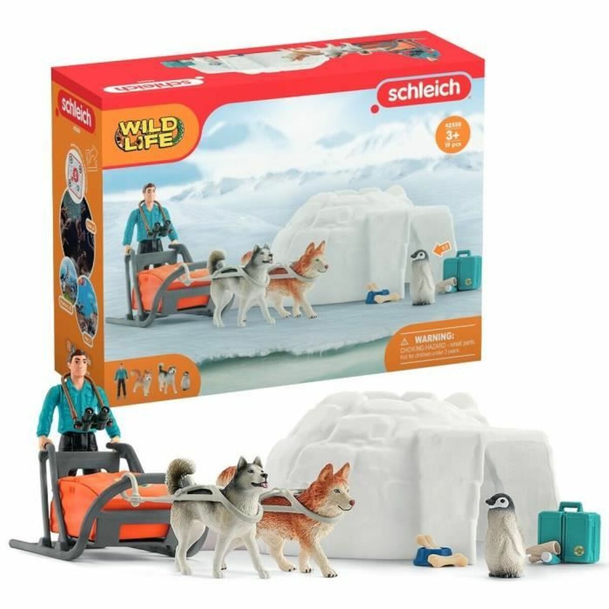 Playset Schleich 42558 Wild Life Antarctica Expedition Set 16 Piese 19 Piese - Jucarii si jocuri, Păpuși și figurine