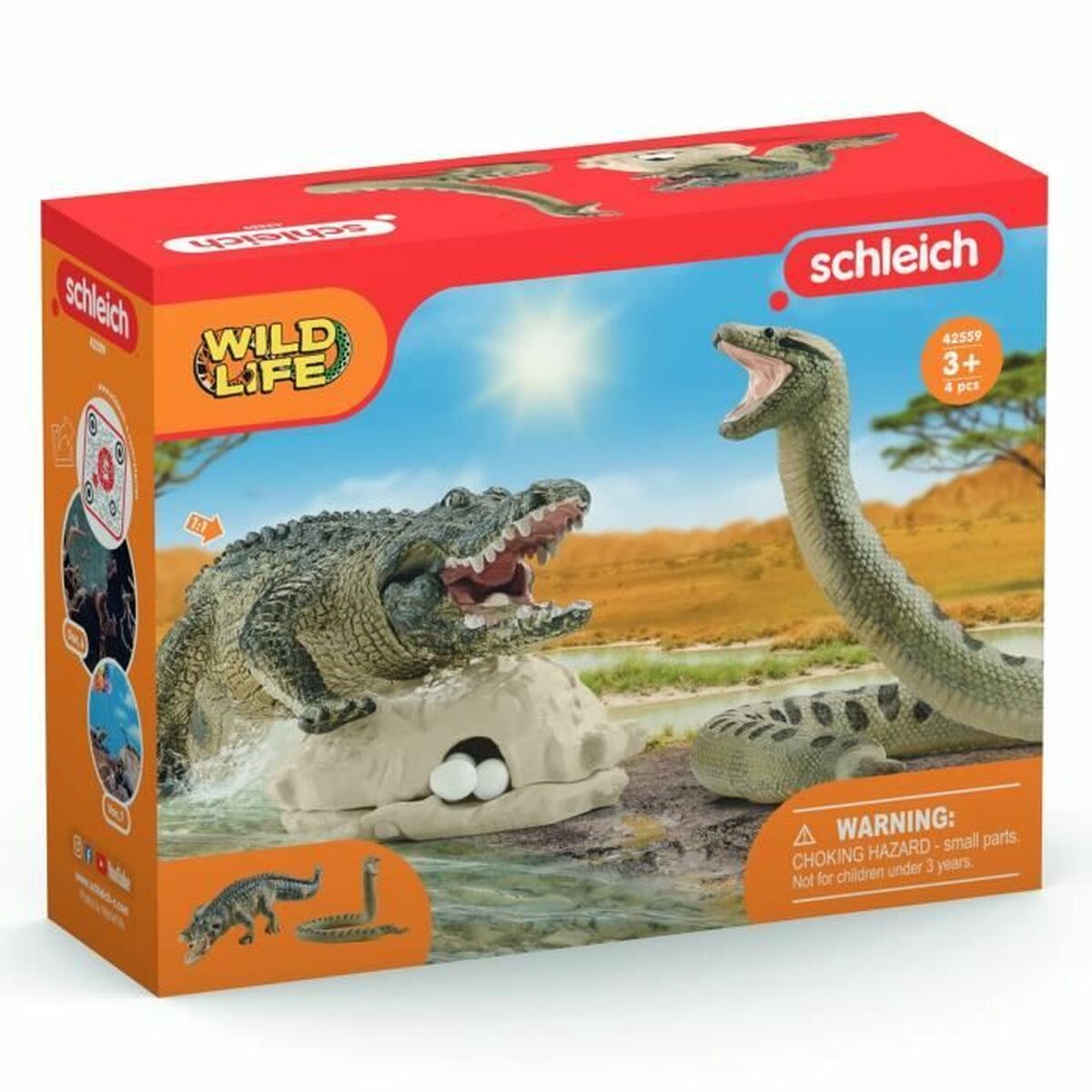 Playset Schleich Alligator/Anaconda Duel Set 4 Piese - Jucarii si jocuri, Păpuși și figurine
