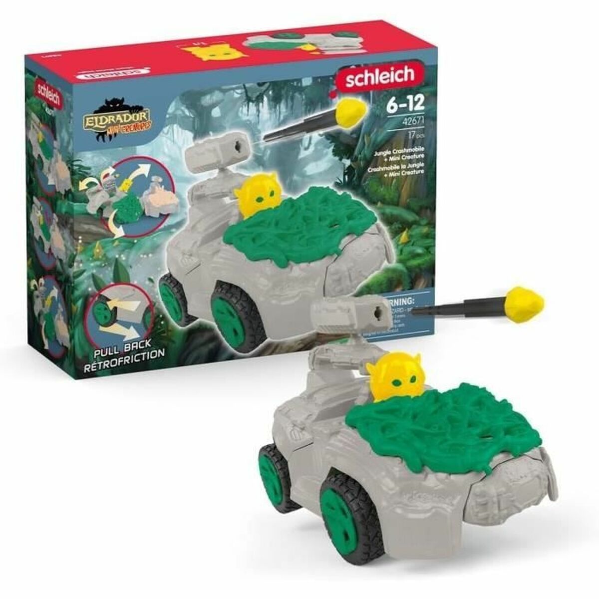 Playset Schleich Jungle Crashmobile with Mini Creature 17 Piese - Jucarii si jocuri, Păpuși și figurine