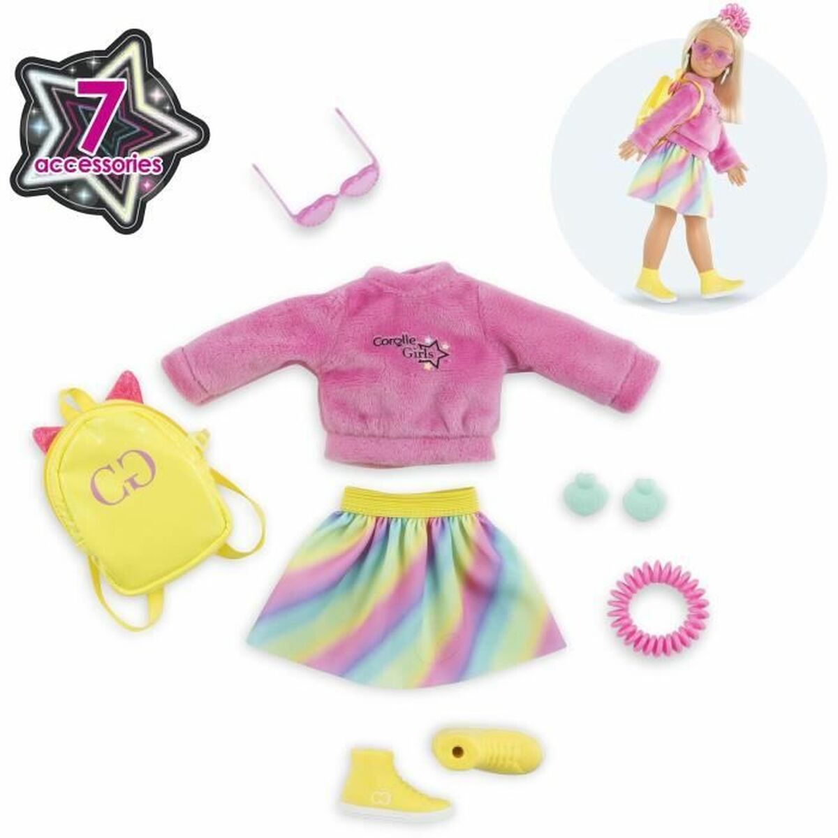 Accesorii pentru papusi Corolle Fluo dressing room - Jucarii si jocuri, Păpuși și accesorii