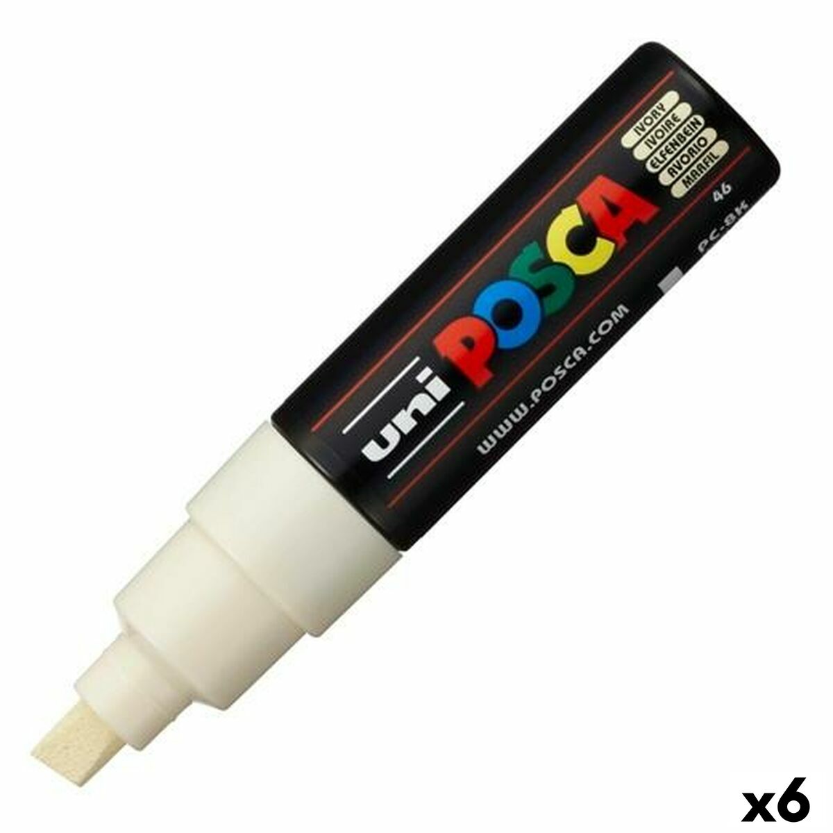 Carioci POSCA PC-8K Fildeș (6 Unități) - Birou și papetărie, Pixuri, creioane și articole de scris