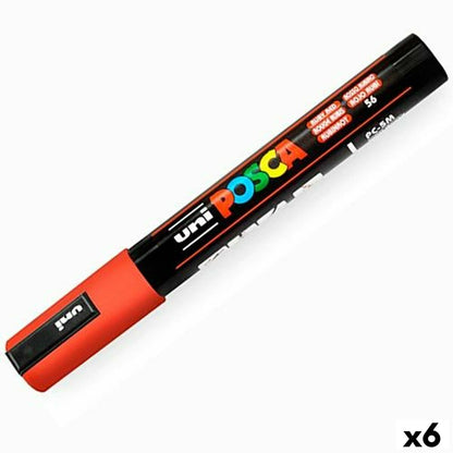 Marcaj de vopsea acrilică POSCA PC-5M Rubin 1,8-2,5 mm (6 Unități) - Birou și papetărie, Pixuri, creioane și articole de scris