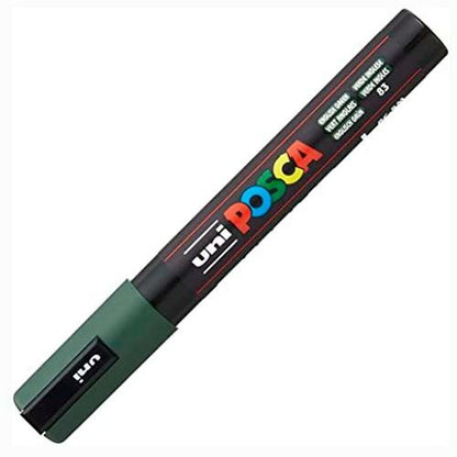 Marcaj de vopsea acrilică POSCA PC-5M Verde inchis 1,8-2,5 mm (6 Unități) - Birou și papetărie, Pixuri, creioane și articole de scris