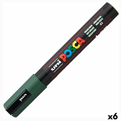 Marcaj de vopsea acrilică POSCA PC-5M Verde inchis 1,8-2,5 mm (6 Unități) - Birou și papetărie, Pixuri, creioane și articole de scris