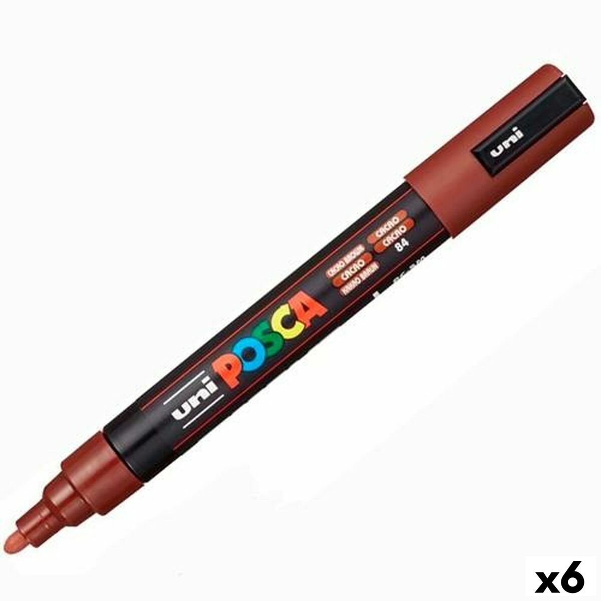 Marcaj de vopsea acrilică POSCA PC-5M Cacao 1,8-2,5 mm (6 Unități) - Birou și papetărie, Pixuri, creioane și articole de scris
