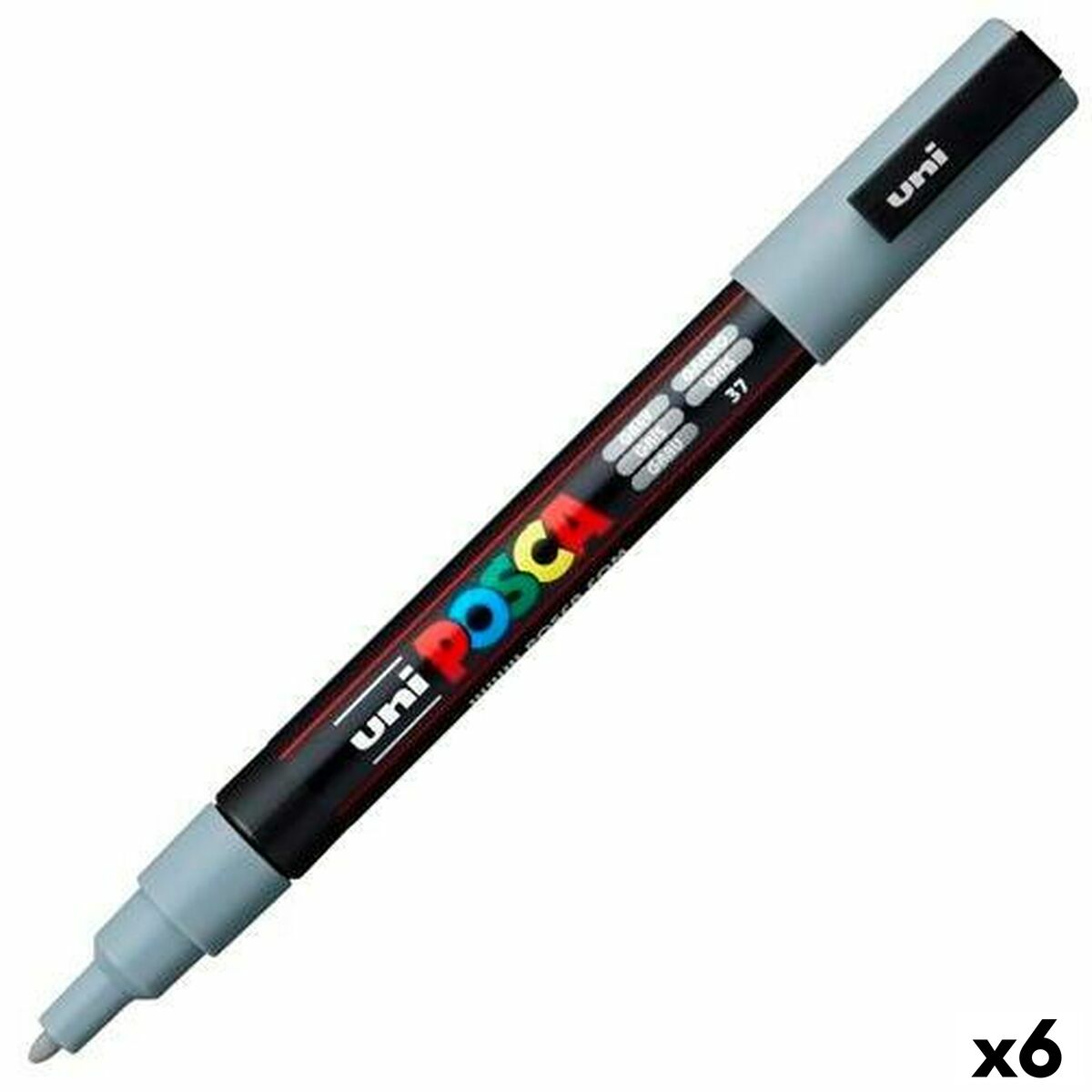 Cariocă POSCA PC-3M Gri (6 Unități) - Birou și papetărie, Pixuri, creioane și articole de scris