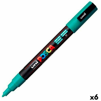 Cariocă POSCA PC-3M Verde Smarald (6 Unități) - Birou și papetărie, Pixuri, creioane și articole de scris