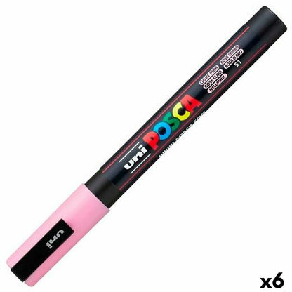 Marcaj de vopsea acrilică POSCA PC-3M Roz deschis 0,9-1,3 mm (6 Unități) - Birou și papetărie, Pixuri, creioane și articole de scris