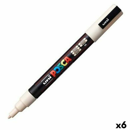 Marcaj de vopsea acrilică POSCA PC-3M Bej 0,9-1,3 mm (6 Unități) - Birou și papetărie, Pixuri, creioane și articole de scris
