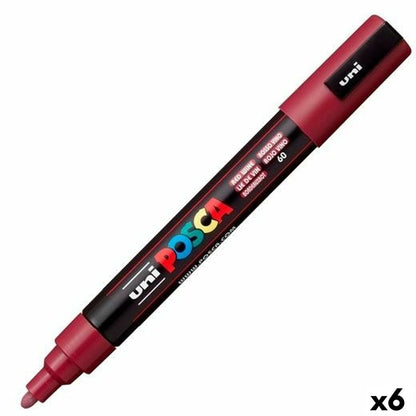 Marcaj de vopsea acrilică POSCA PC-3M vin rosu 0,9-1,3 mm (6 Unități) - Birou și papetărie, Pixuri, creioane și articole de scris
