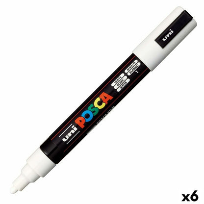 Carioci POSCA PC-5M Alb (6 Unități) - Birou și papetărie, Pixuri, creioane și articole de scris