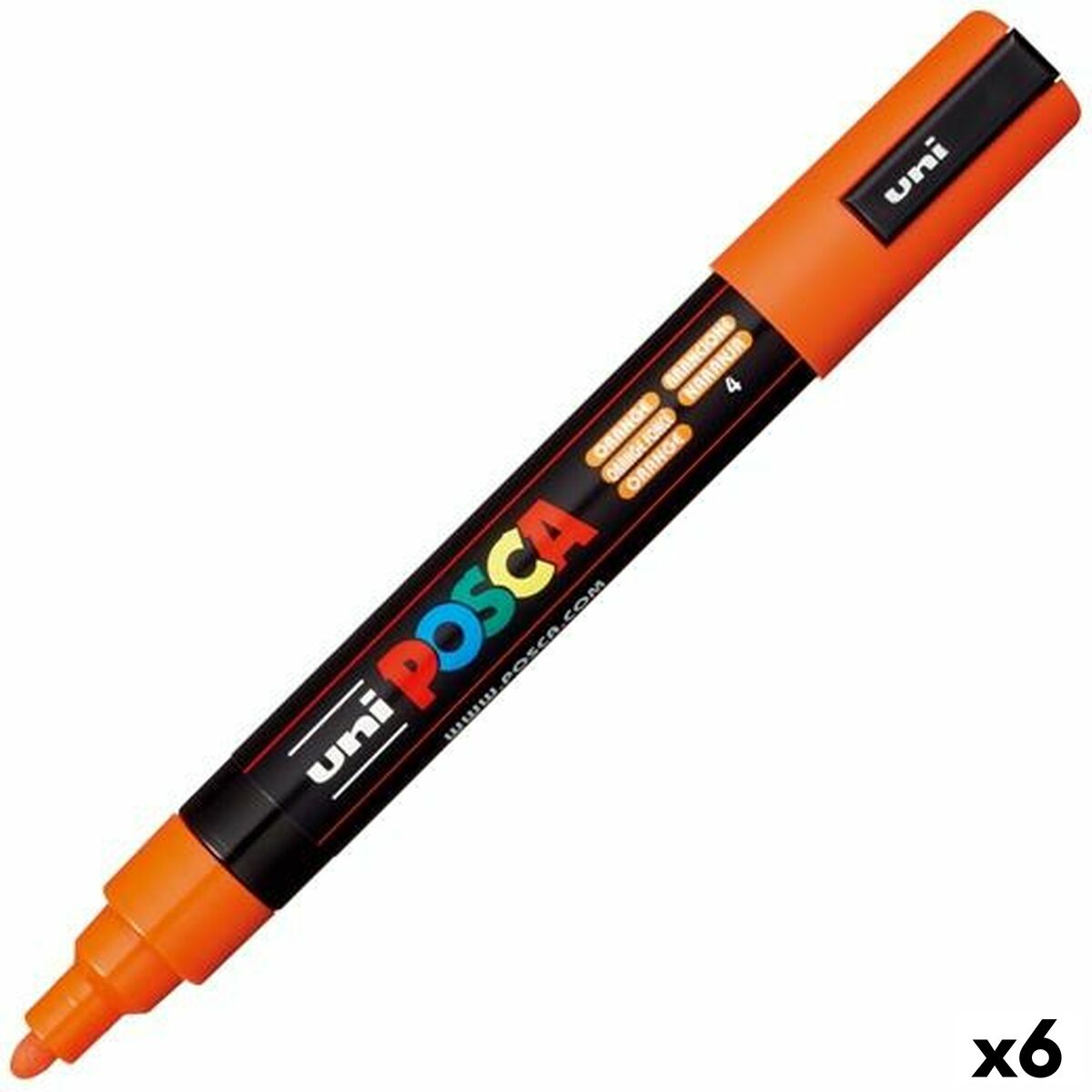 Carioci POSCA PC-5M Portocaliu (6 Unități) - Birou și papetărie, Pixuri, creioane și articole de scris