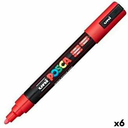 Carioci POSCA PC-5M Roșu (6 Unități) - Birou și papetărie, Pixuri, creioane și articole de scris