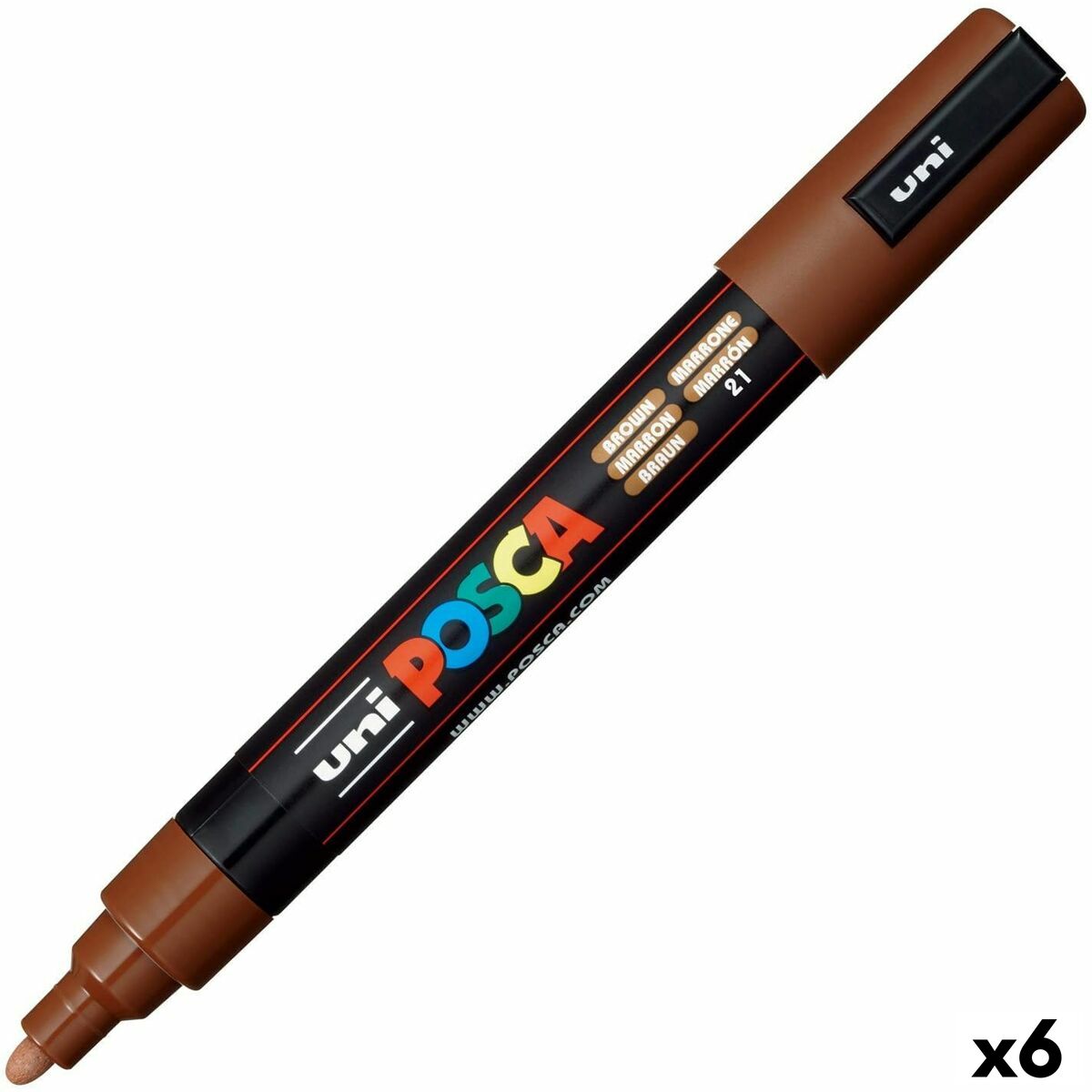 Carioci POSCA PC-5M Maro (6 Unități) - Birou și papetărie, Pixuri, creioane și articole de scris