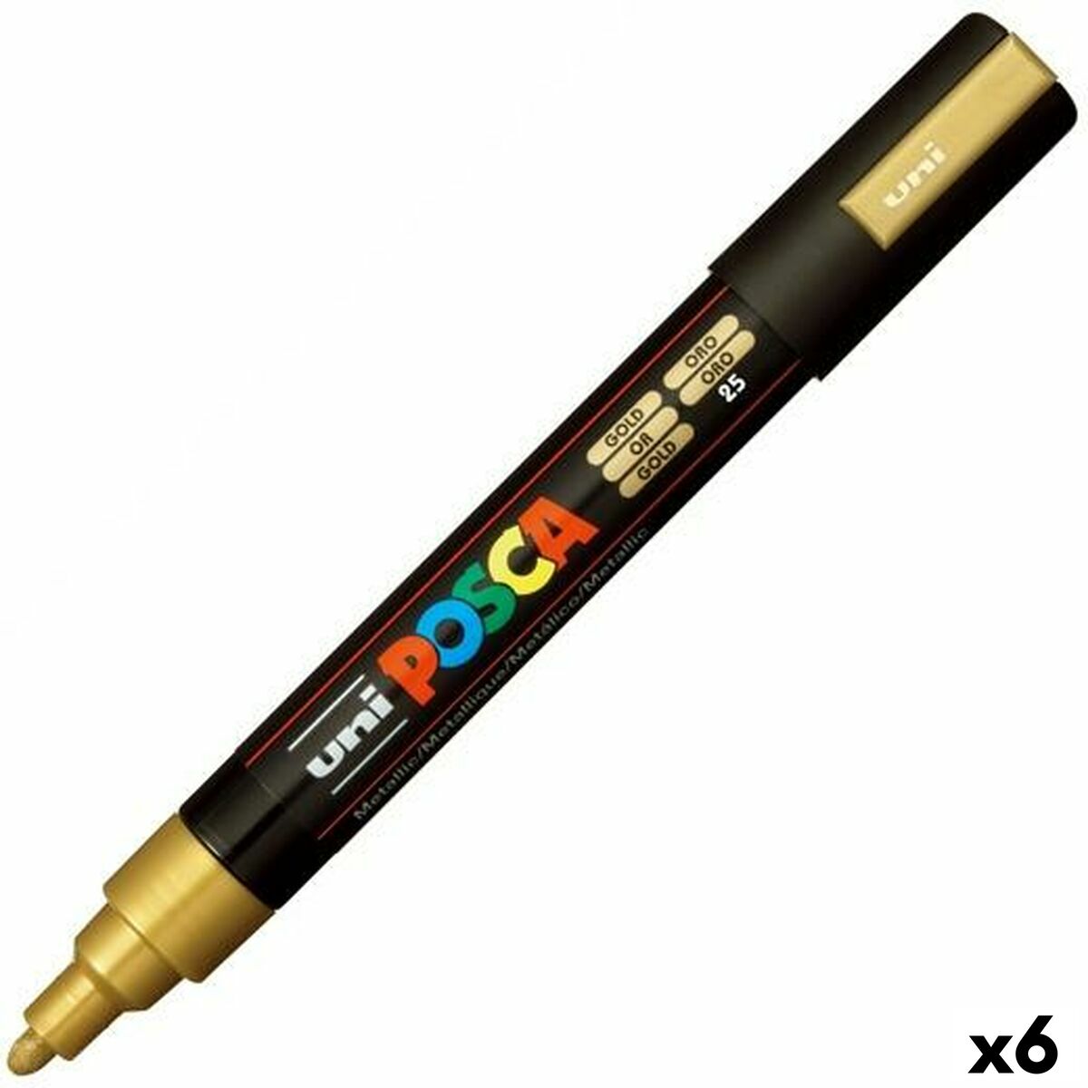 Carioci POSCA PC-5M Auriu* (6 Unități) - Birou și papetărie, Pixuri, creioane și articole de scris