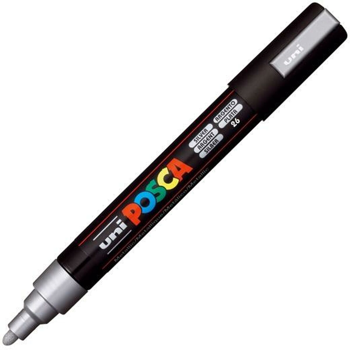 Carioci POSCA PC-5M Argintiu (6 Unități) - Birou și papetărie, Pixuri, creioane și articole de scris
