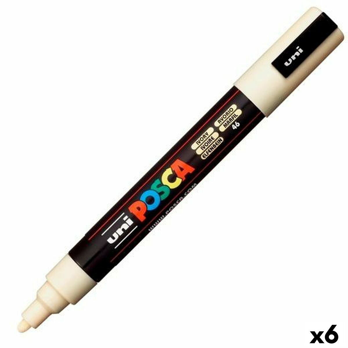 Carioci POSCA PC-5M Fildeș (6 Piese) (6 Unități) - Birou și papetărie, Pixuri, creioane și articole de scris