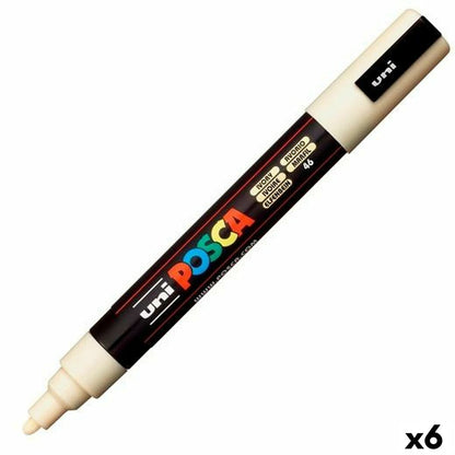 Carioci POSCA PC-5M Fildeș (6 Piese) (6 Unități) - Birou și papetărie, Pixuri, creioane și articole de scris
