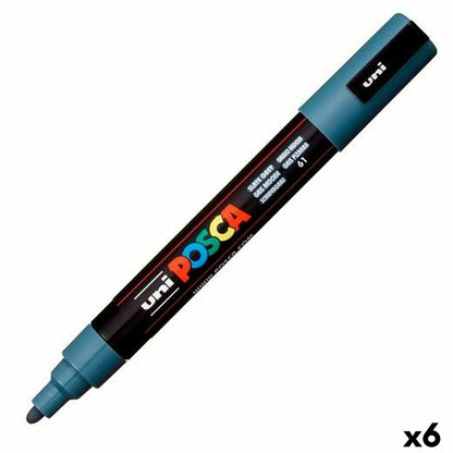 Carioci POSCA PC-5M Gri închis (6 Unități) - Birou și papetărie, Pixuri, creioane și articole de scris