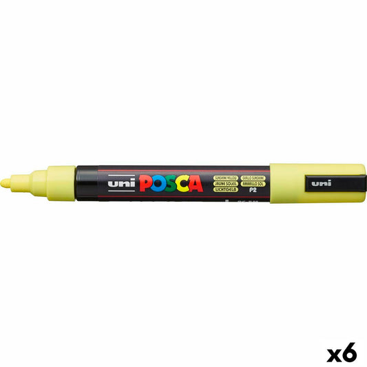 Marcaj de vopsea acrilică POSCA PC-5M Galben 1,8-2,5 mm (6 Unități) - Birou și papetărie, Pixuri, creioane și articole de scris