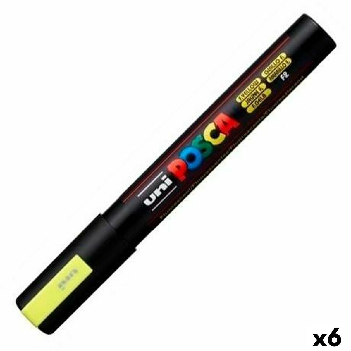 Carioci POSCA PC-5M Galben (6 Unități) - Birou și papetărie, Pixuri, creioane și articole de scris
