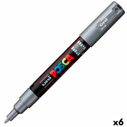 Carioci POSCA PC-1M Argintiu (6 Unități) - Birou și papetărie, Pixuri, creioane și articole de scris
