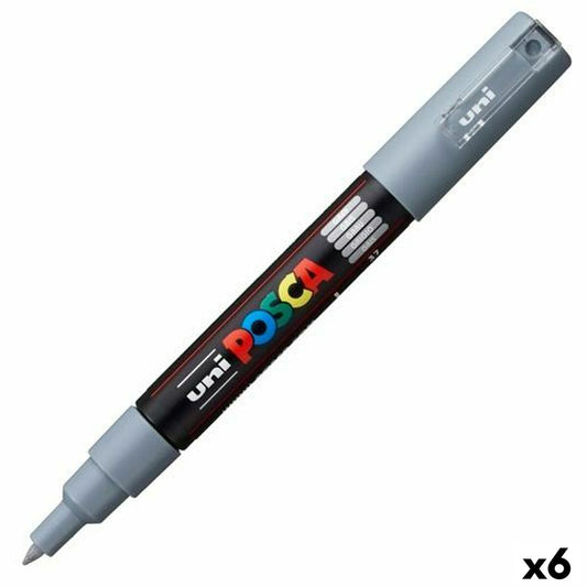Carioci POSCA PC-1M Gri (6 Unități) - Birou și papetărie, Pixuri, creioane și articole de scris