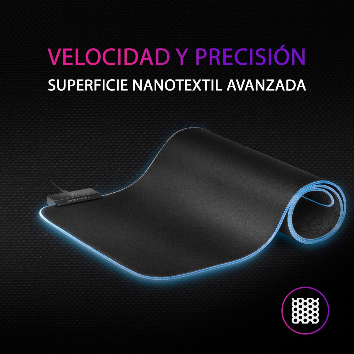 Covoraș Gaming cu Iluminat LED Mars Gaming MMPRGB2 Negru - Tehnică de calcul, Accesorii