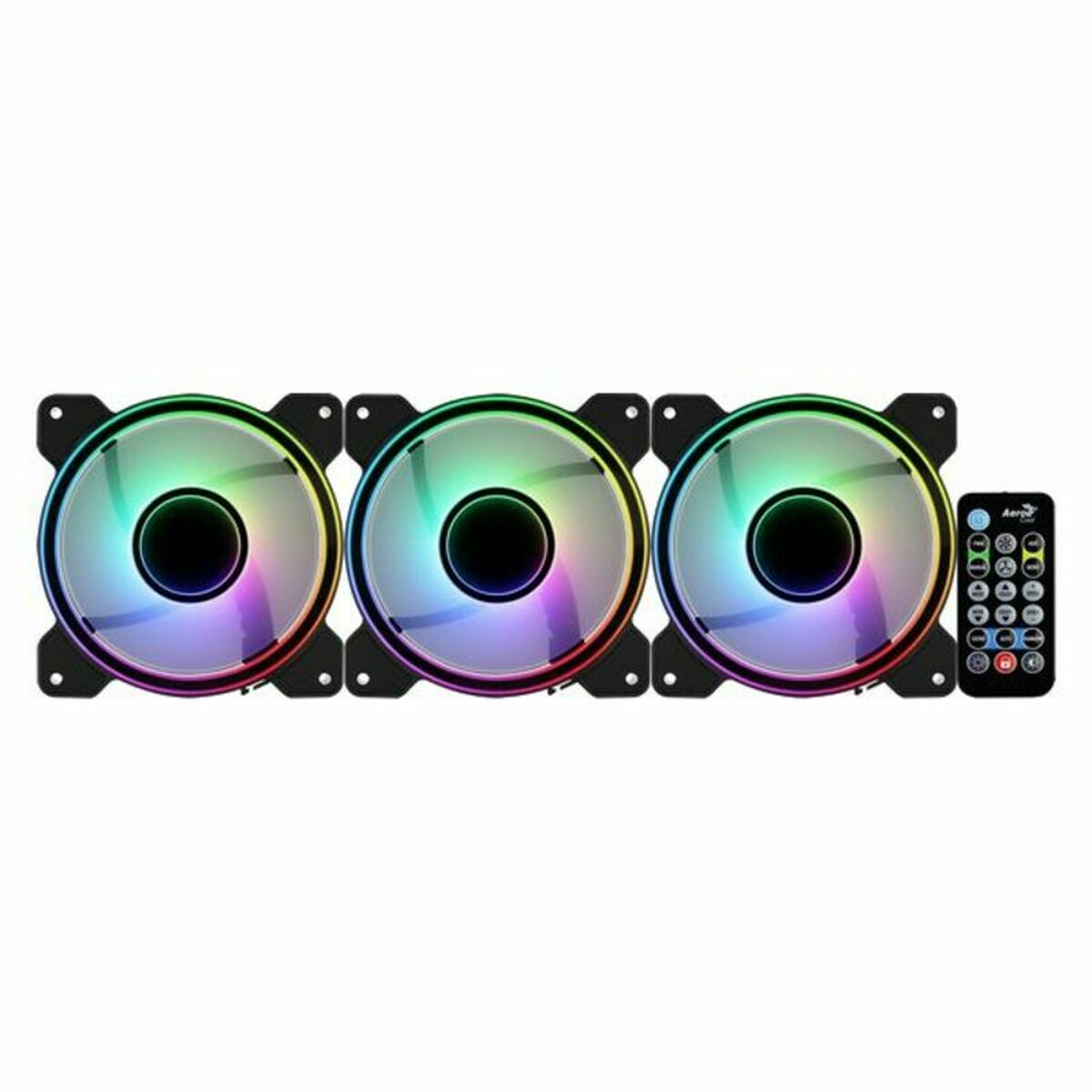 Ventilator de Unitate Aerocool Mirage 12 ARGB Pro 12V Ø 12 cm (3 Unități) (3 pcs) - Tehnică de calcul, Componente