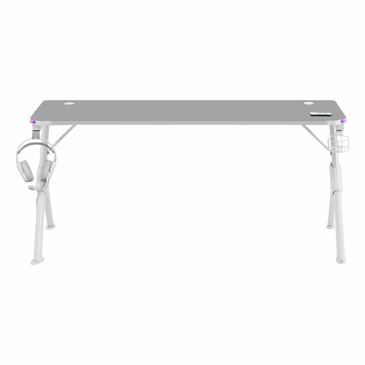 Birou Mars Gaming MGDXLRGBW LED RGB Alb Oțel 160 x 60 cm - Acasă și bucătărie, Mobilă