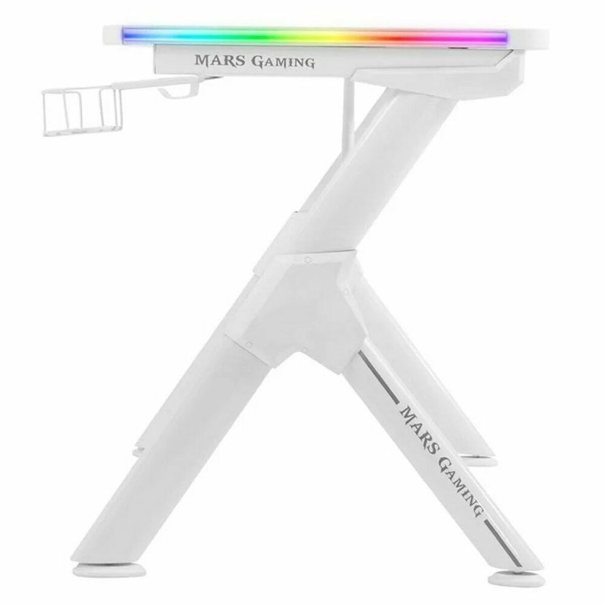 Birou Mars Gaming MGDXLRGBW LED RGB Alb Oțel 160 x 60 cm - Acasă și bucătărie, Mobilă
