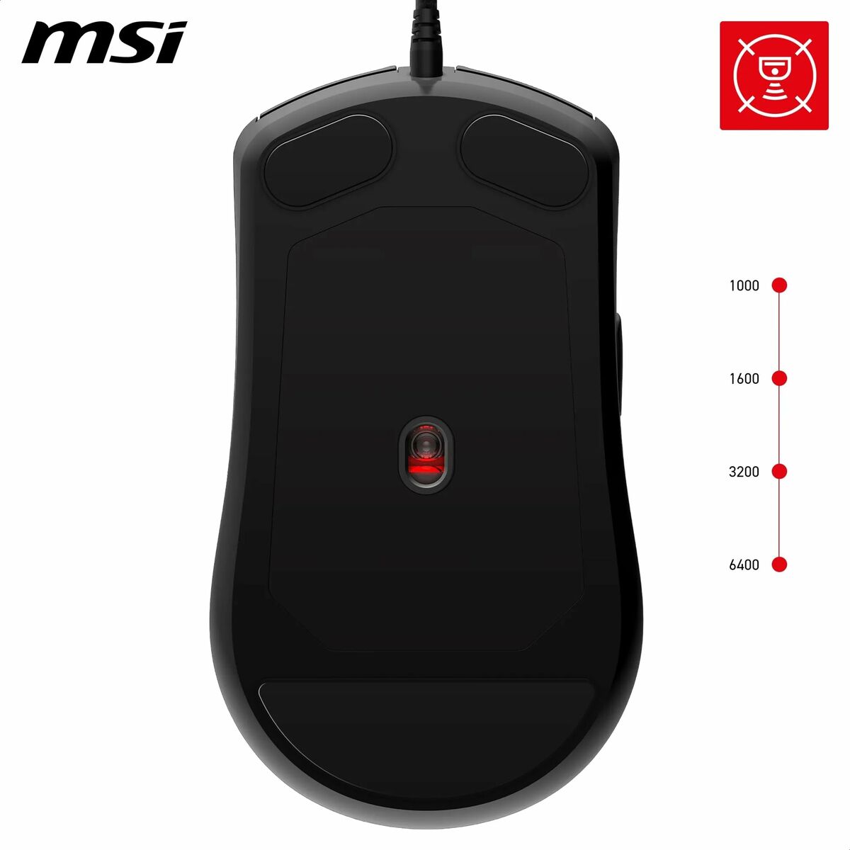 Mouse MSI FORGE GM100 Negru 6400 dpi - Tehnică de calcul, Accesorii