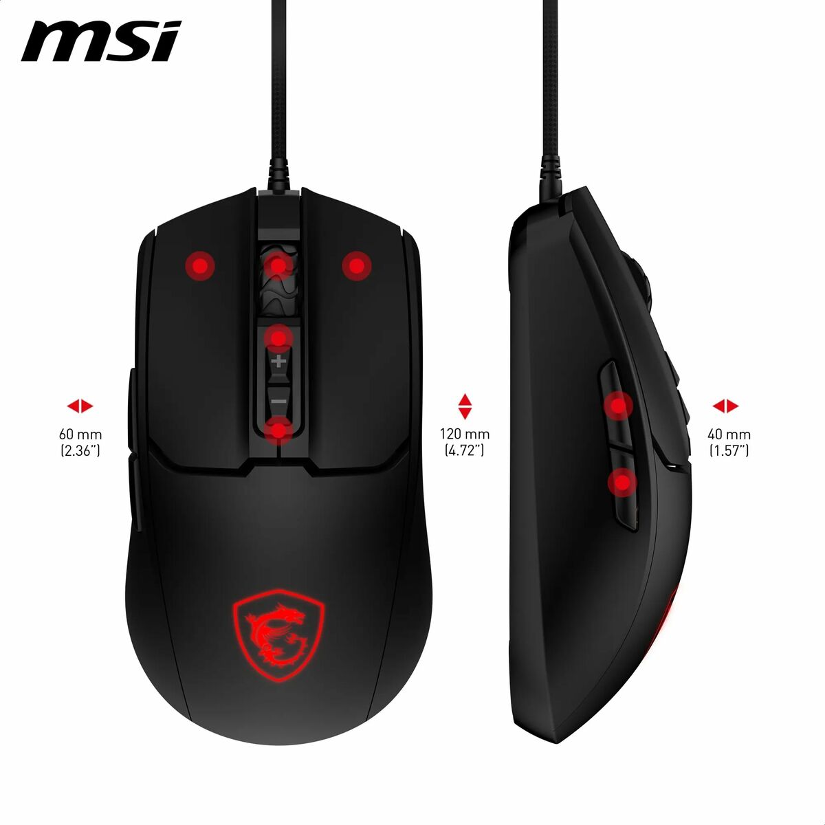 Mouse MSI FORGE GM100 Negru 6400 dpi - Tehnică de calcul, Accesorii