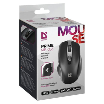 Mouse Fără Fir Optic Defender DEFENDER PRIME MB-053 RF SILENT Negru - Tehnică de calcul, Accesorii