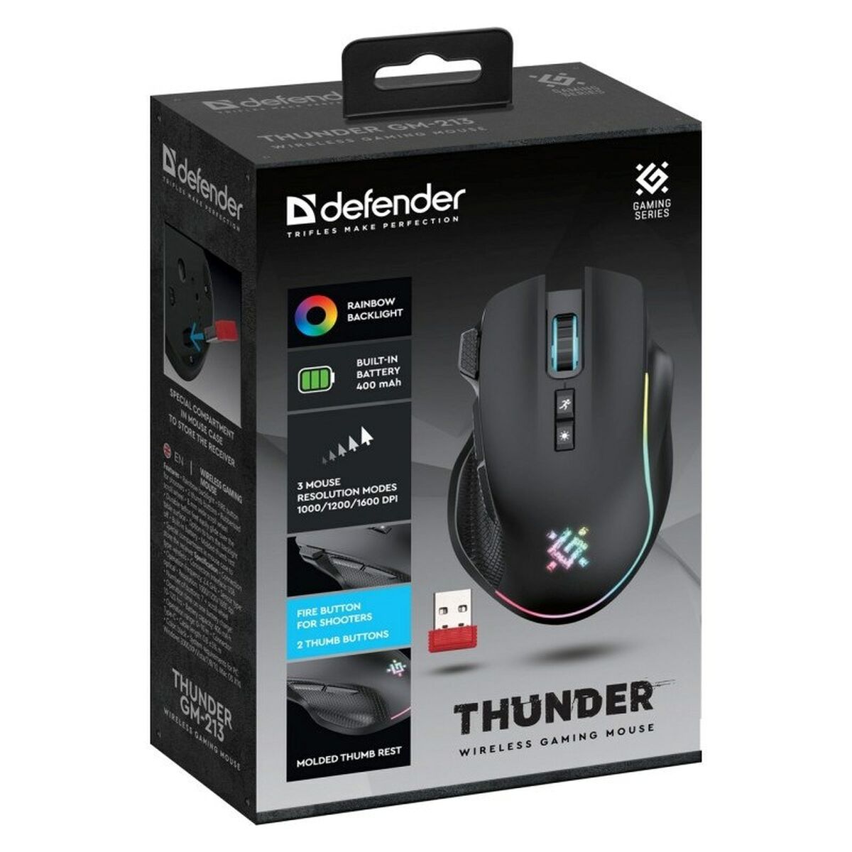 Mouse Gaming Defender GM-213 THUNDER Negru - Tehnică de calcul, Accesorii