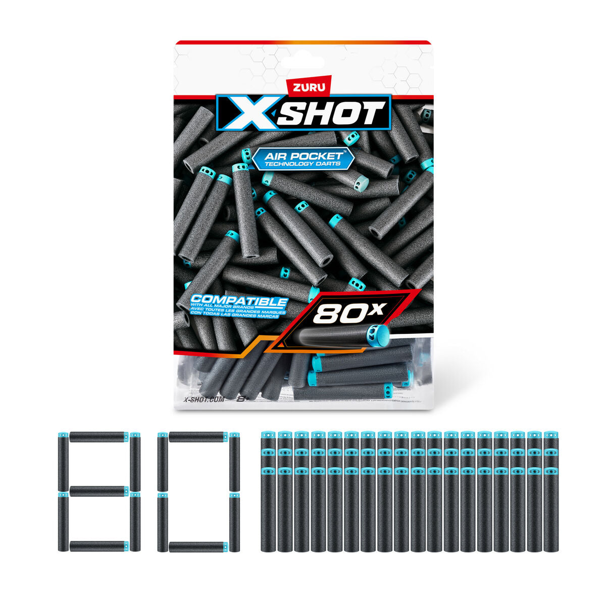 Darts Zuru X-Shot 80 Unități - Jucarii si jocuri, În aer liber și sport