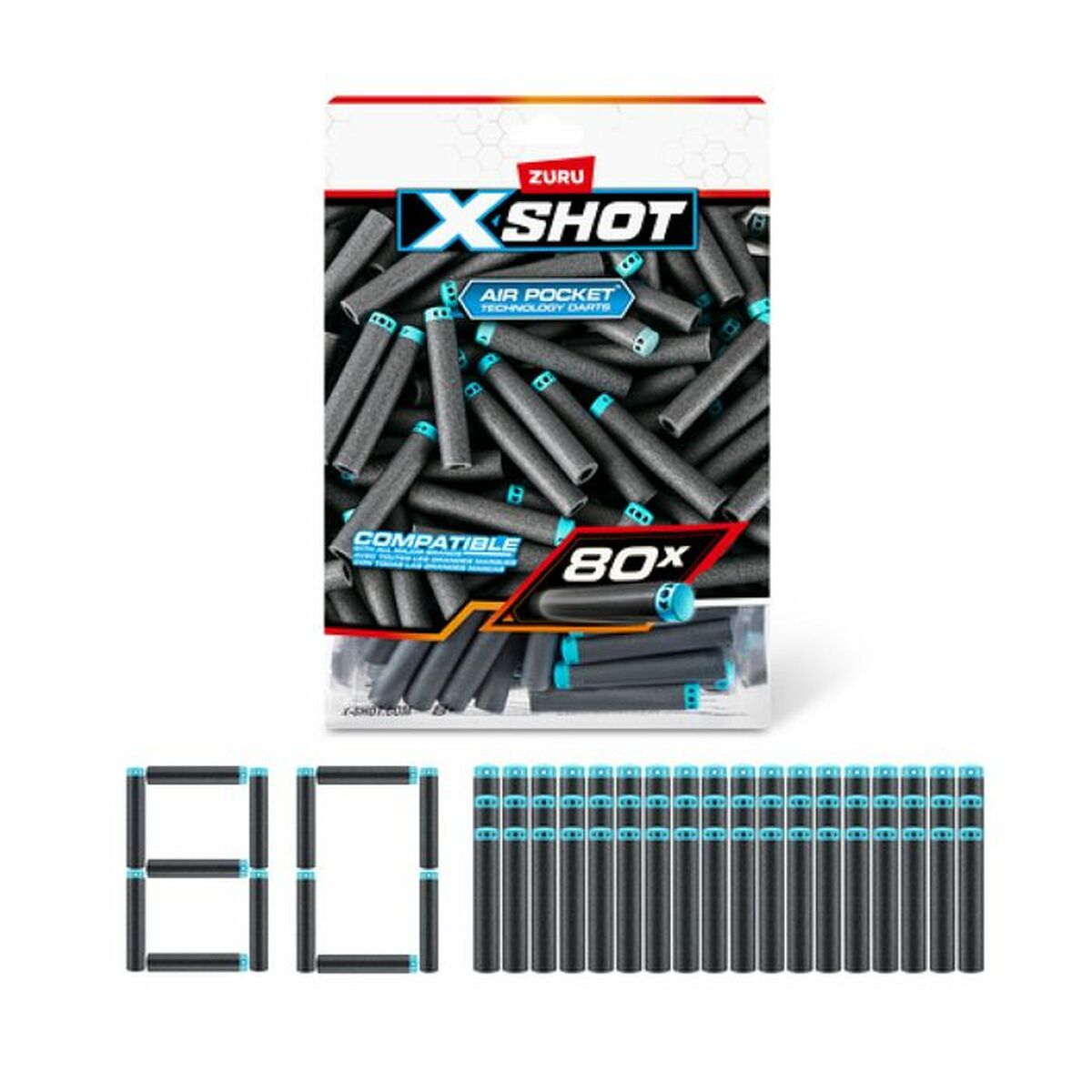 Darts Zuru X-Shot 80 Unități - Jucarii si jocuri, În aer liber și sport