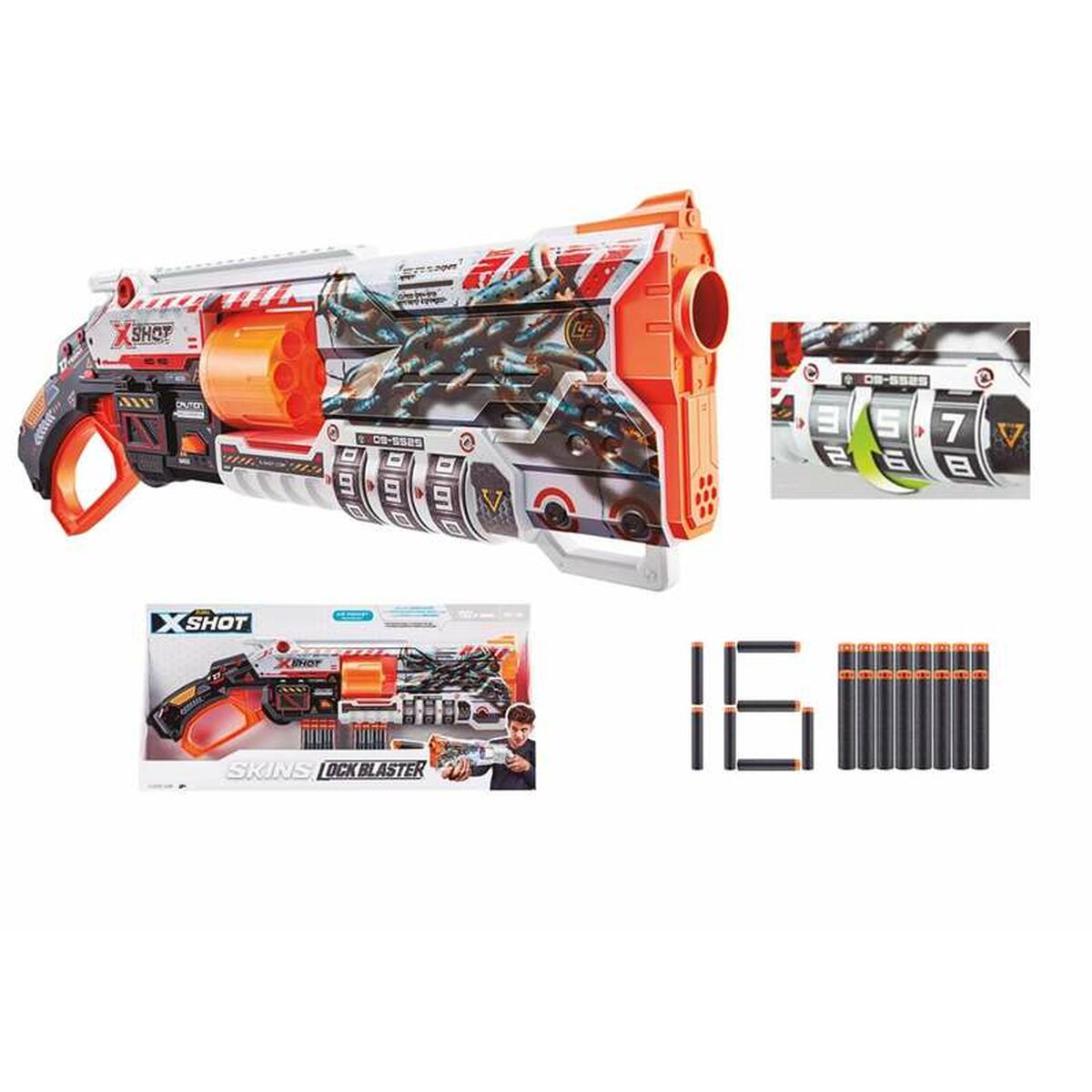 Pistol cu Săgeți Zuru Skins X-Shot Lock Blaster - Jucarii si jocuri, În aer liber și sport
