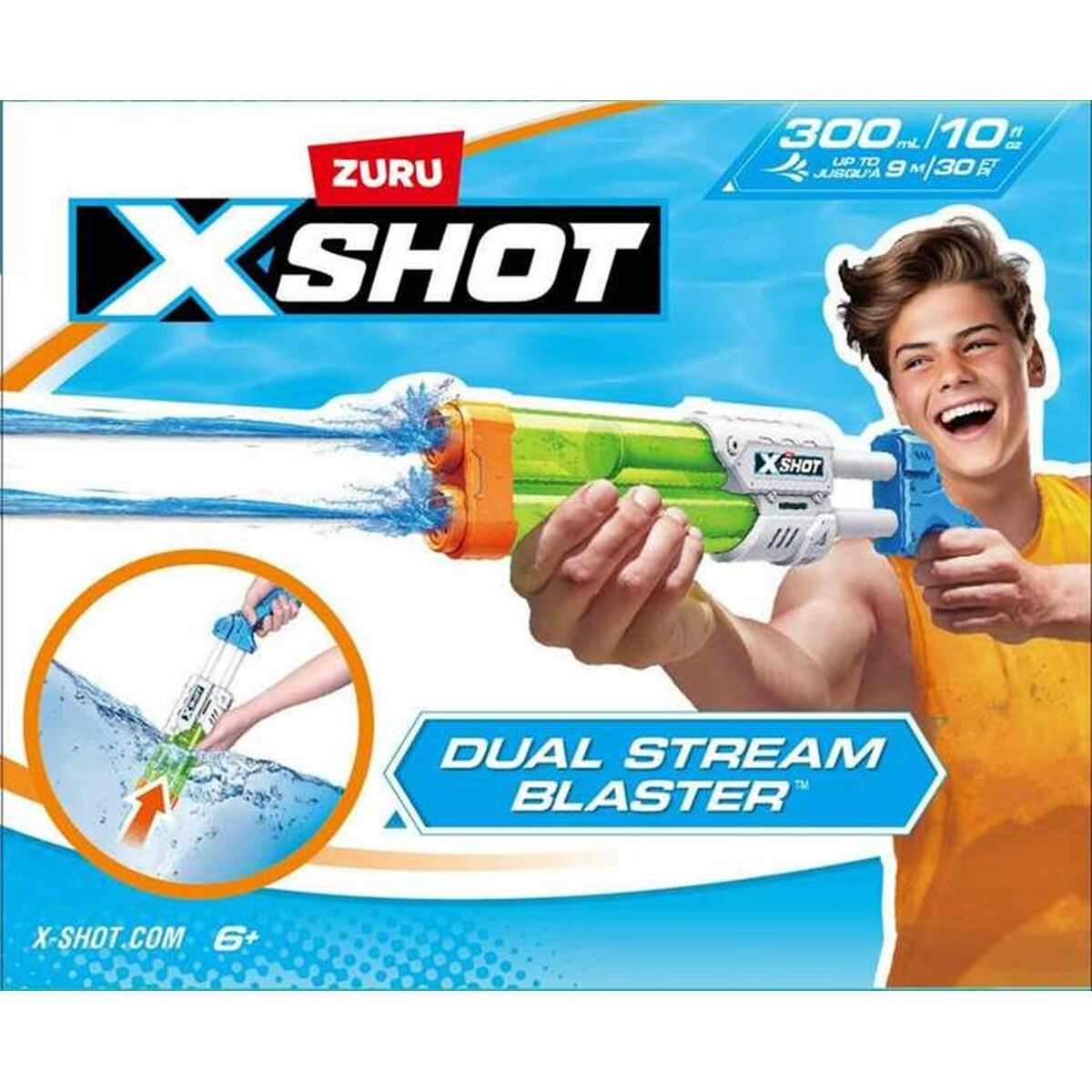 Pistol cu Apă Zuru X-Shot Small Quad Stream Blaster 13 x 40 x 5 cm - Jucarii si jocuri, În aer liber și sport