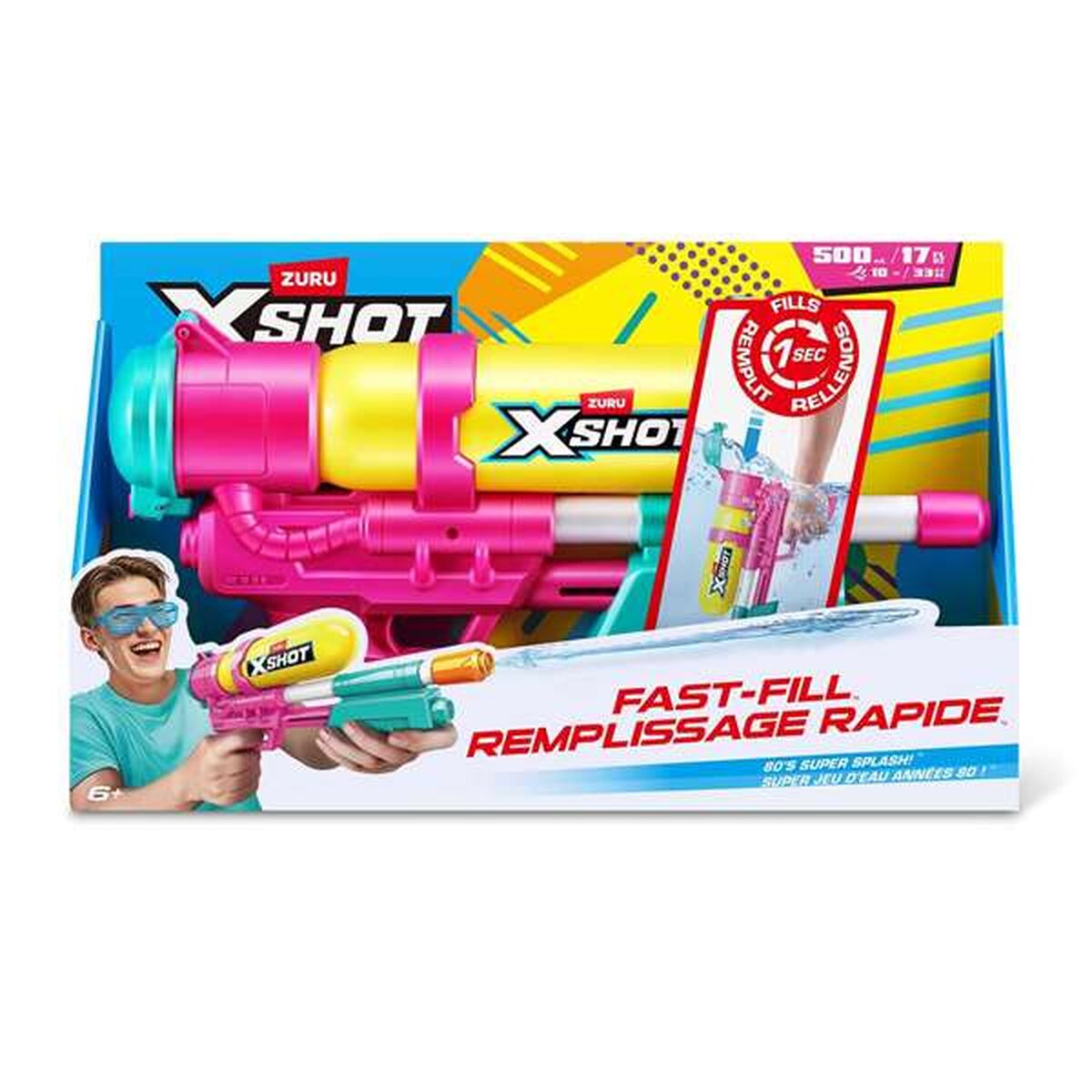Pistol cu Apă Zuru X-Shot Retro 80's Super Splash 22 X 40 X 7,6 CM - Jucarii si jocuri, În aer liber și sport