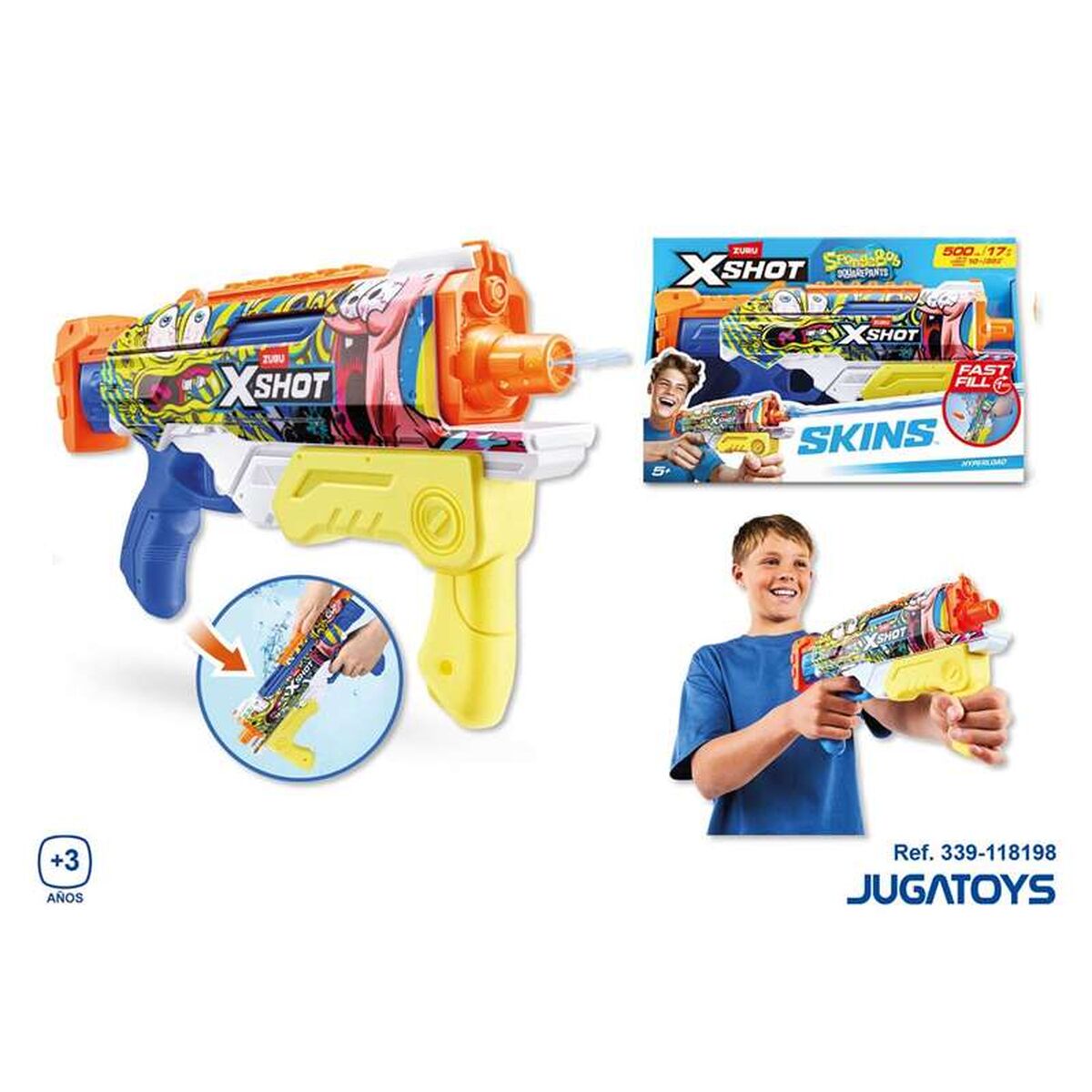 Pistol cu Apă Spongebob X-Shot 18,7 X 34 X 6 CM - Jucarii si jocuri, În aer liber și sport