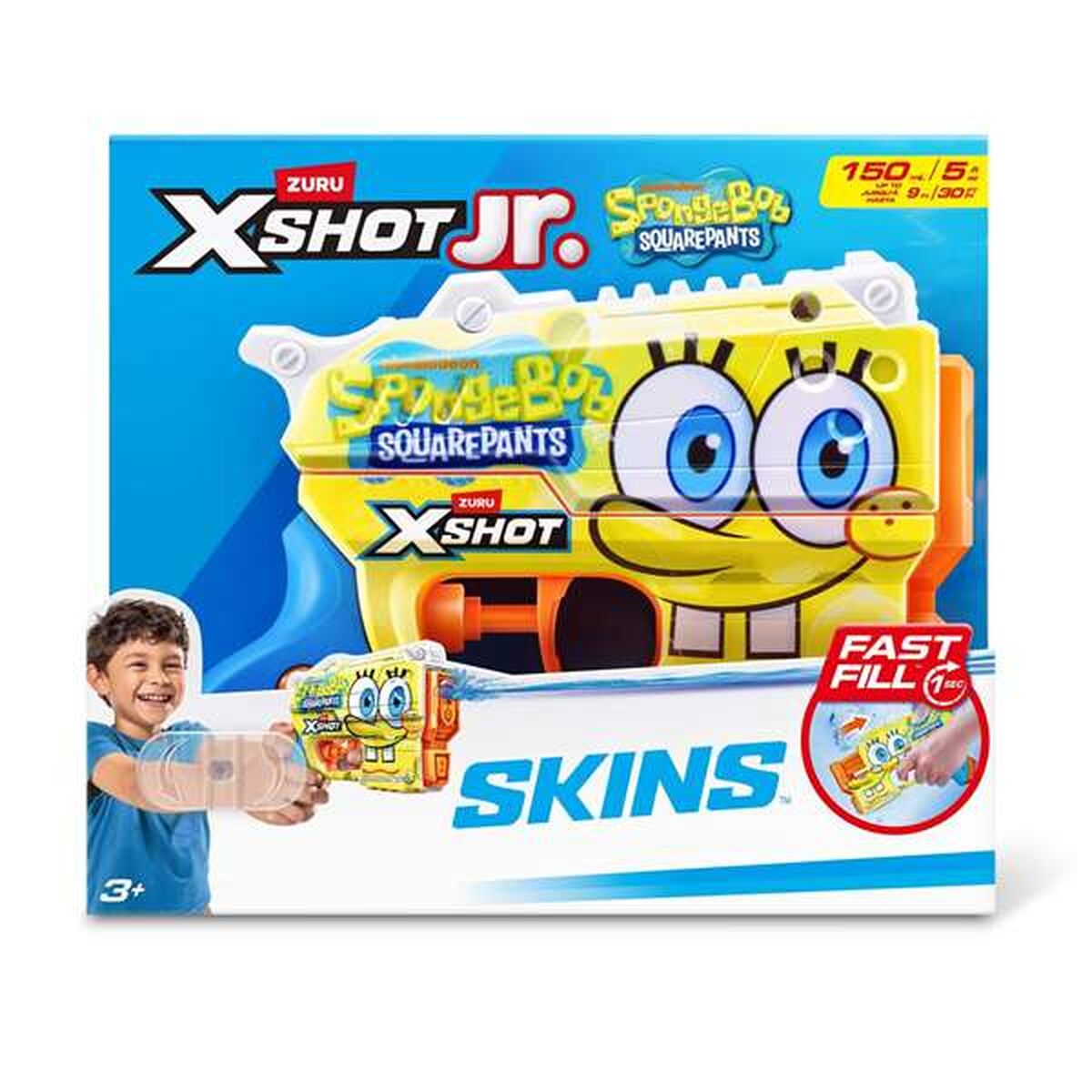 Pistol cu Apă Spongebob X-Shot 10 X 14,8 X 4,5 CM - Jucarii si jocuri, În aer liber și sport