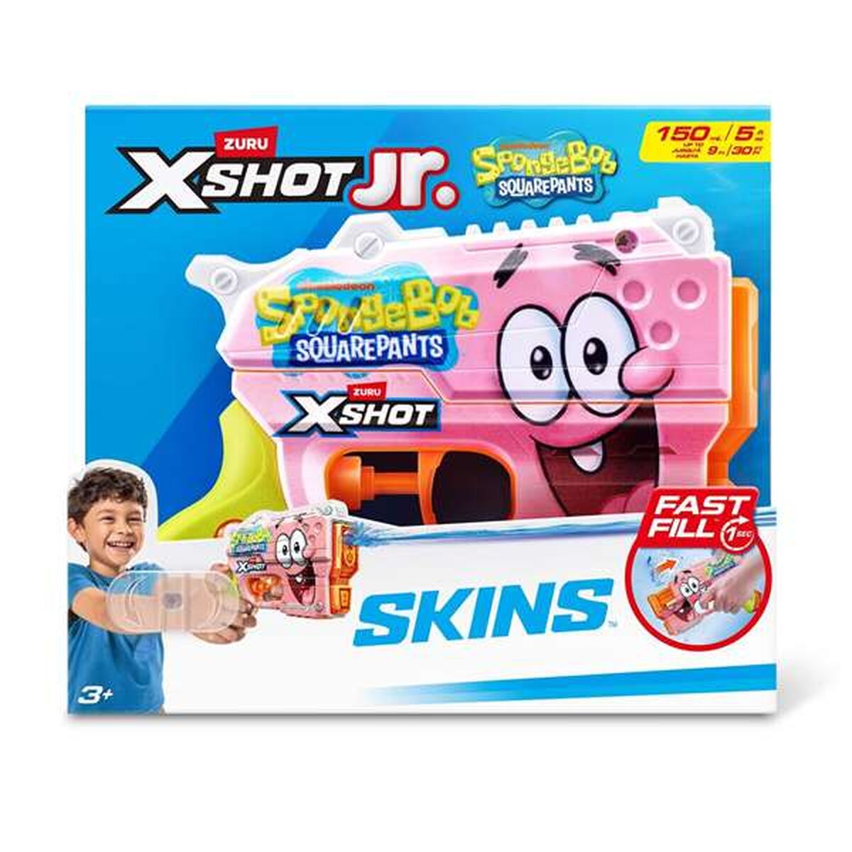 Pistol cu Apă Spongebob X-Shot 10 X 14,8 X 4,5 CM - Jucarii si jocuri, În aer liber și sport