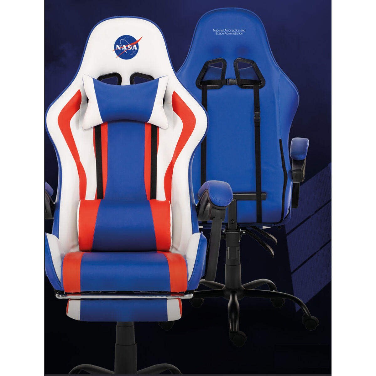 Scaun Gaming NASA DI013-WBR Negru - Acasă și bucătărie, Mobilă