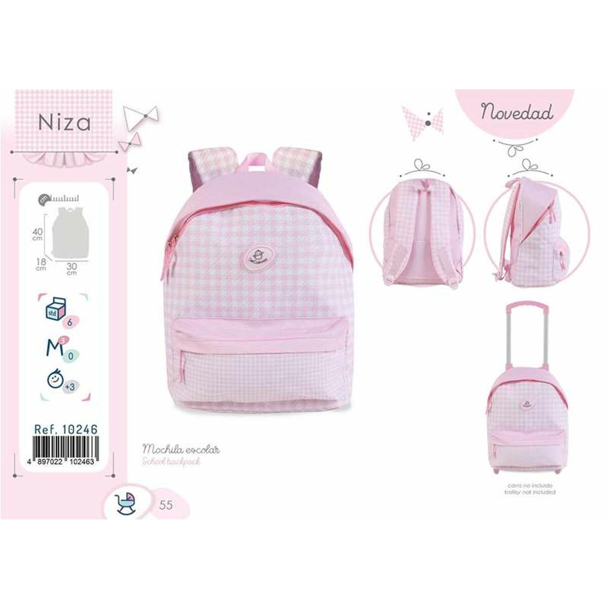 Ghiozdan Decuevas 40 x 30 x 18 cm Roz - Birou și papetărie, Material școlar și educațional