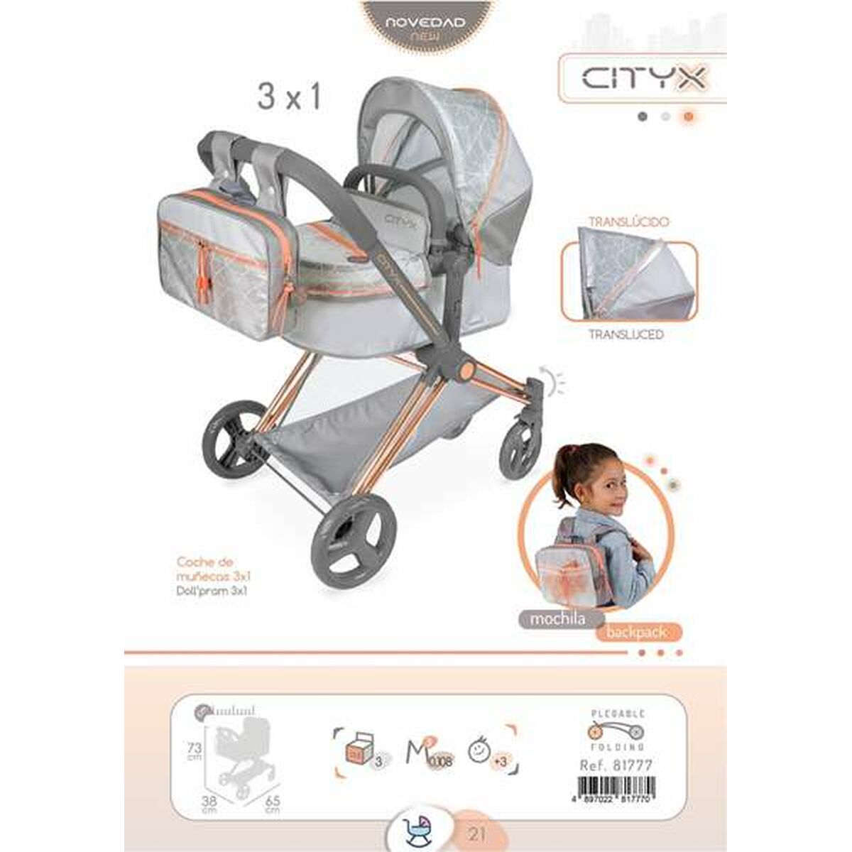 Cărucior pentru Păpuși Decuevas 50 cm - Jucarii si jocuri, Păpuși și accesorii